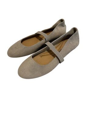 Falls  Creek Memory  Foam Women’s Gray Faux Suede Mary Jane Flats